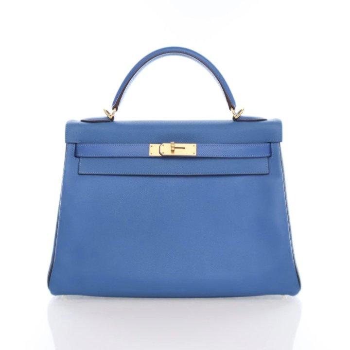 Hermes Kelly 32 Blue Hydra Epsom Luxe Du Jour