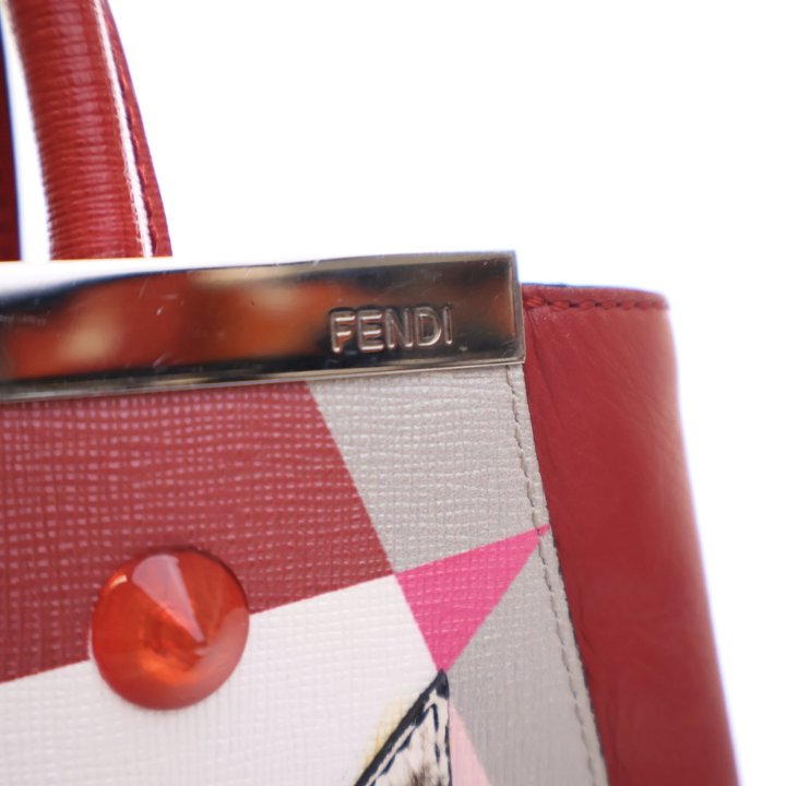 【送料&関税込】Fendi Fe50120i069 - Red Fendi Red 2Jours Vitello Leather Large Tote Bag ○ Labellov