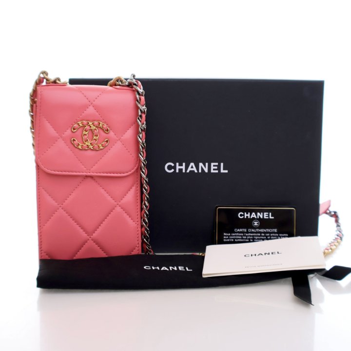 Chanel Pink Lambskin 19 Phone Holder - Luxe Du Jour