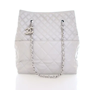 Chanel North South Grey Vinyl In The Business Tote