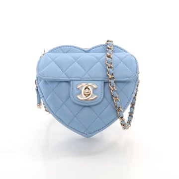 Chanel Mini Heart Bag Mini Blue Lambskin Luxe Du Jour