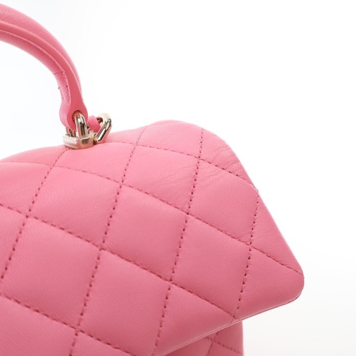 Chanel Mini Rectangle Top Handle Pink Lambskin - Luxe Du Jour