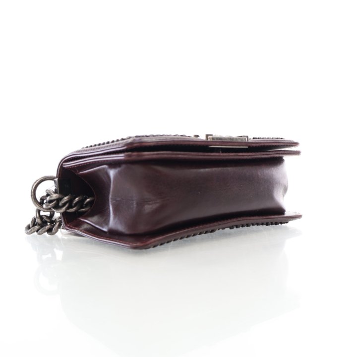 Chanel Small Burgundy Goatskin Paris-Salzburg Top Handle Boy Bag