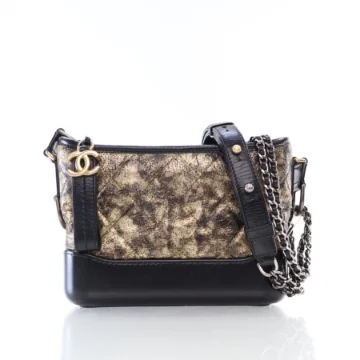 Chanel Gabrielle Hobo Small Black Goatskin