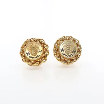 Chanel Clip On Wheat Earrings