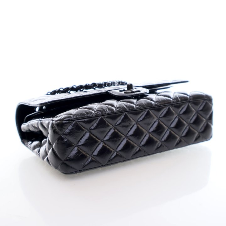 Chanel So Black Classic Flap Black Crumpled Calfskin - Luxe