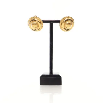 Chanel Vintage Button Clip On Earrings