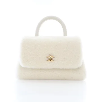 Chanel Coco Handle White Small Shearling