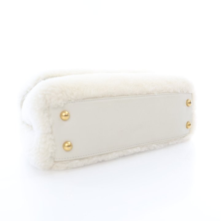 Chanel Coco Handle White Small Shearling - Luxe Du Jour