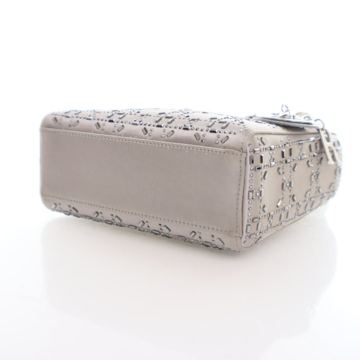 Dior Lady Dior Mini Grey Silver Handbag Luxe Du Jour