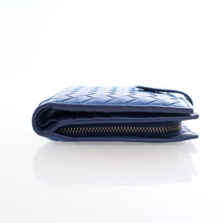 Bottega Veneta Intrecciato Zip Around Compact Wallet Khaki