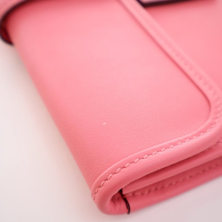 Hermes Jige Duo Clutch Rose Azalee Swift - Luxe Du Jour