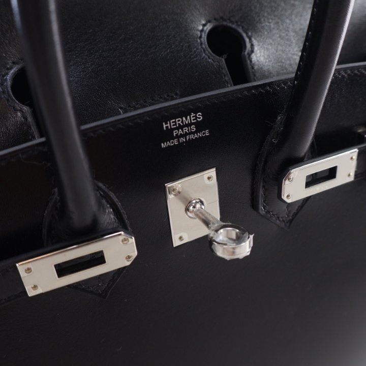 Hermes Noir Box Calf Birkin 25 - Luxe Du Jour