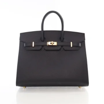 Hermes Noir Epsom Sellier Birkin 25