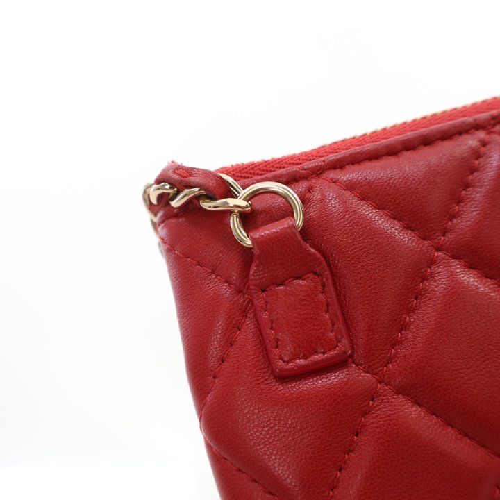 Chanel Multiple Pouch with Chain Red Lambskin - Luxe Du Jour