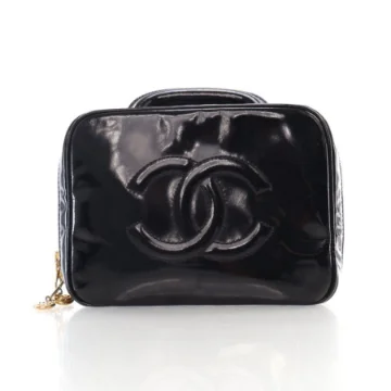Chanel Vintage Vanity Top Handle Black Patent