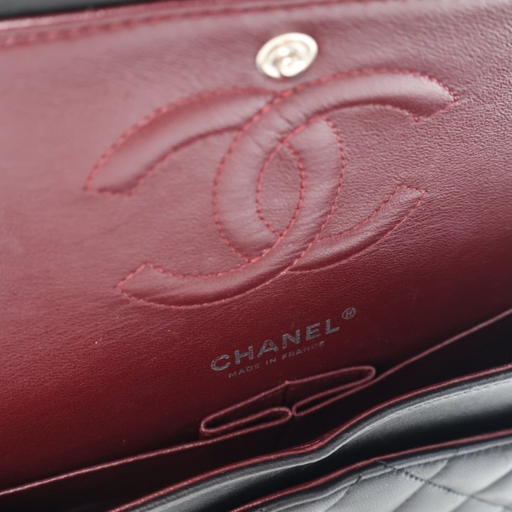Chanel Medium Black Lambskin Classic Double Flap Bag - Luxe