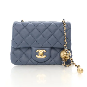 Chanel Mini Square Pearl Crush Blue Lambskin