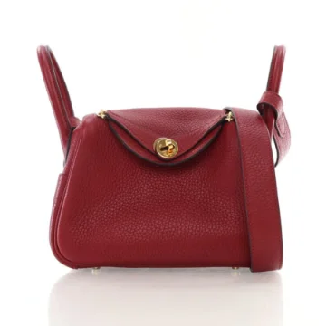 Hermes Mini Lindy Rouge Grenat Clemence