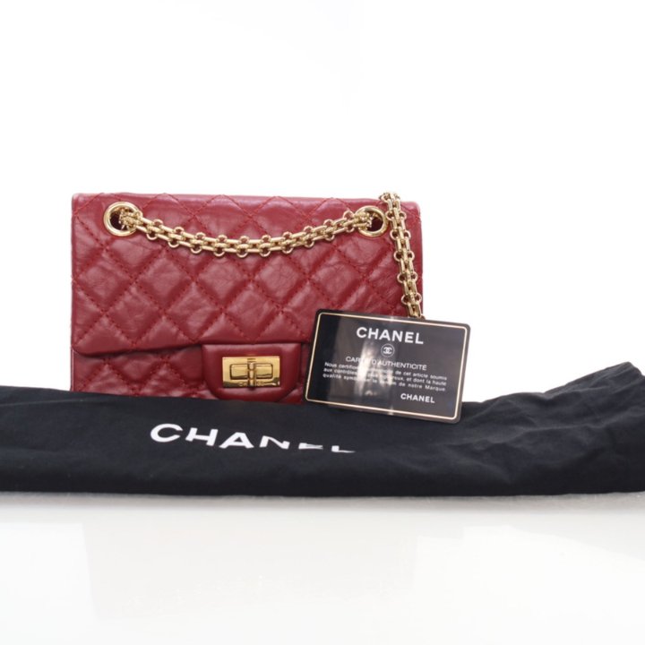 Chanel Mini Red Aged Calfskin Reissue 2.55 Flap Bag 224