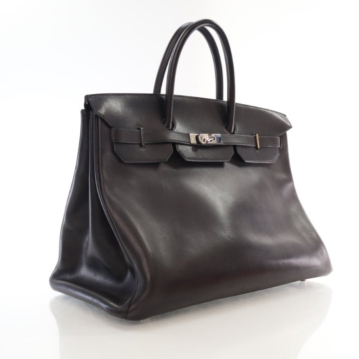 Hermes Birkin 40 Fauve Barenia Black Luxe Du Jour