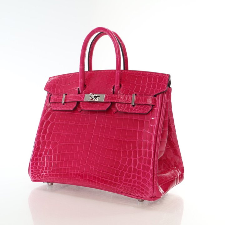 Hermes Rose Mexico Niloticus Crocodile Birkin 25 - Luxe Du Jour