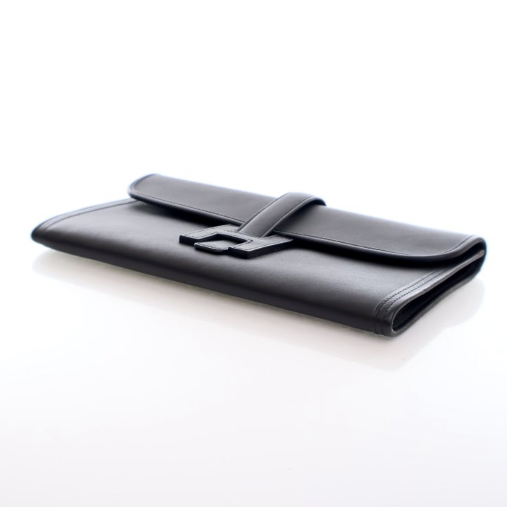 Hermes Jige Clutch 29 Black Swift - Luxe Du Jour