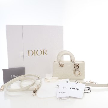 *かわいい×大容量*【DIOR】Lady D-Joy マイクロバッグ ホワイト これは欲しい!さりげハート】Dior☆LADY D-JOY マイクロバッグ