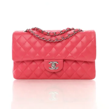 Chanel Medium Pink Lambskin Classic Double Flap Bag