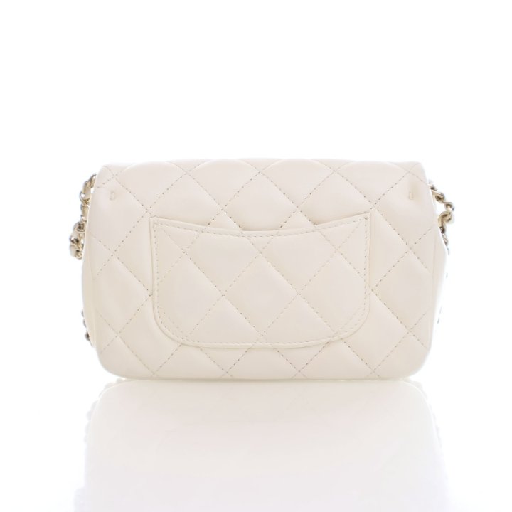 Chanel Mini White Lambskin My Precious Flap Bag - Luxe Du Jour