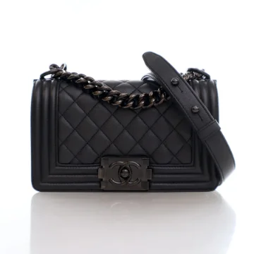 Chanel Boy Bag Small Grey Caviar