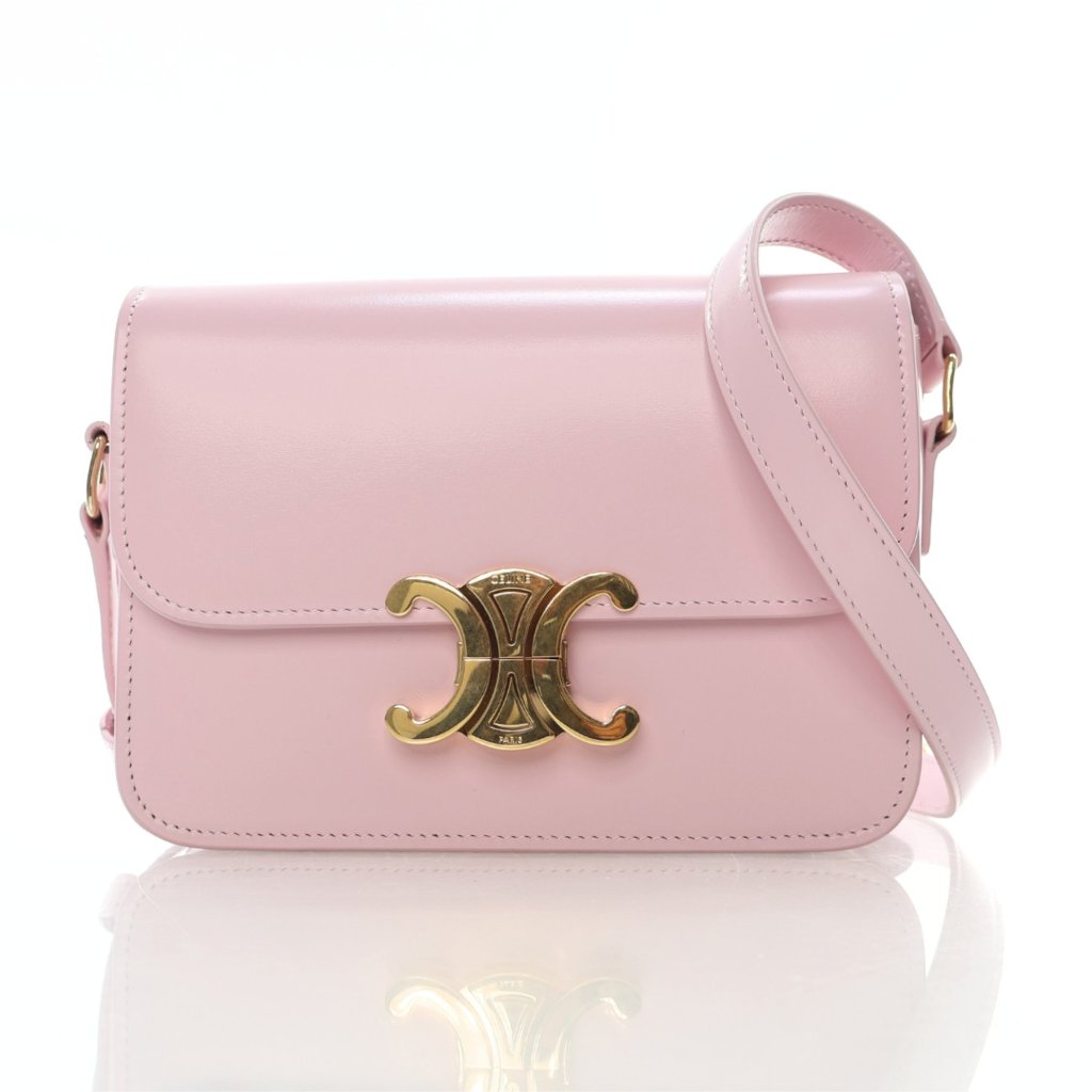 【関税&送料込】Celine Teen Triomphe Bag TEEN TRIOMPHE BAG IN TRIOMPHE CANVAS AND CALFSKIN - WHITE