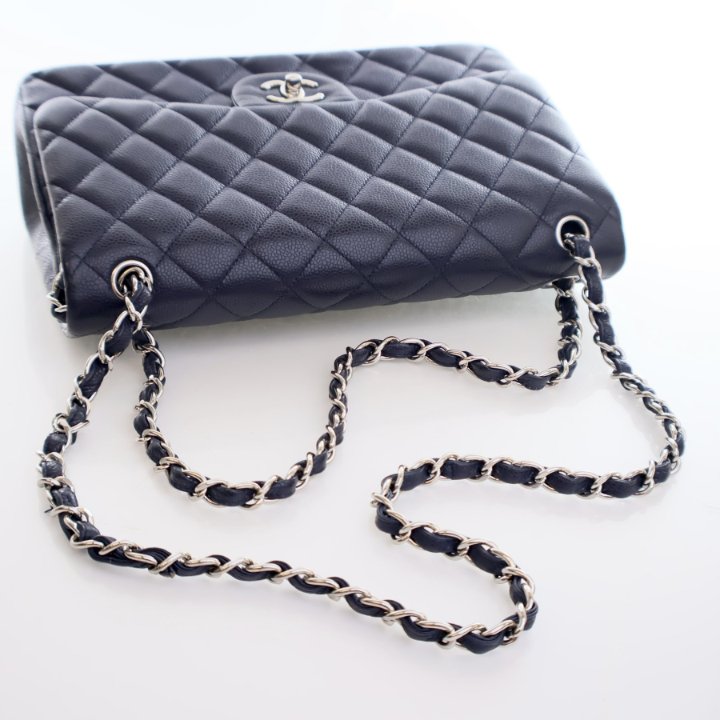 Chanel Jumbo Blue Caviar Classic Double Flap Bag Luxe Du Jour