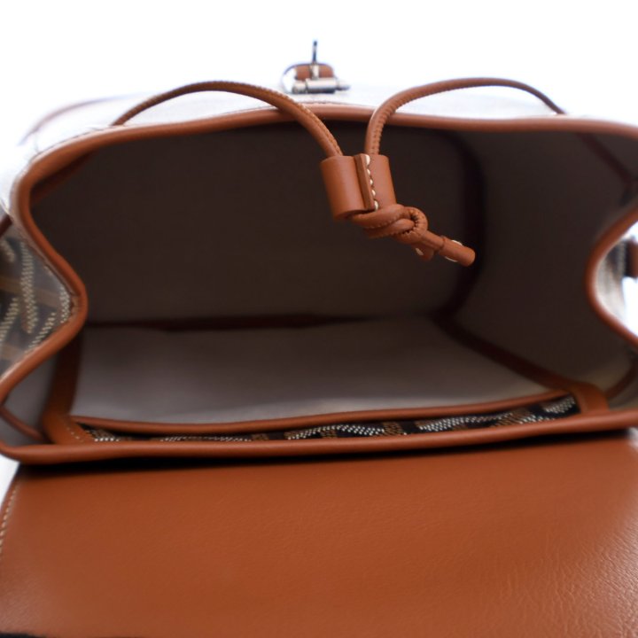 希少品◆入手困難♪【GOYARD】Alpin ミニbackpack ブラック タン GOYARD Backpack Main: Leather, Goyardine canvas Black brown