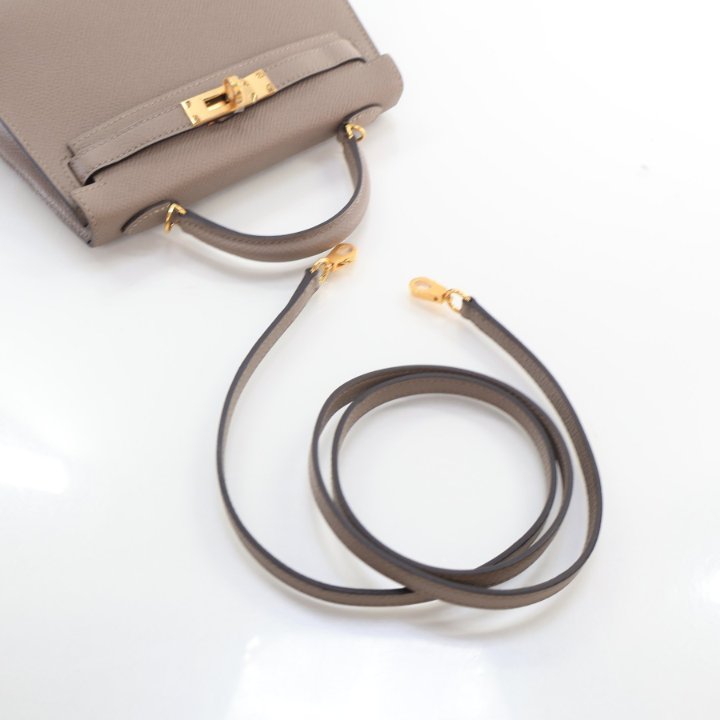 Hermes Gris Asphalt Epsom Mini Kelly 20 - Luxe Du Jour