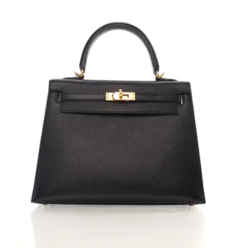 Hermes Noir Epsom Kelly 25