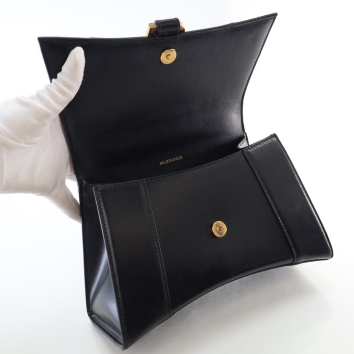 【送料・関税込】BALENCIAGA HOURGLASS S 593546 1QJ4M 1000 Women's Hourglass Handbag Small in Black | Balenciaga US