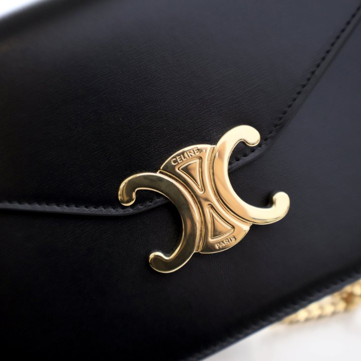 ショルダーバッグ・ポシェット Celine Margo Wallet On Chain WALLET ON CHAIN MARGO IN TRIOMPHE CANVAS AND CALFSKIN - TAN