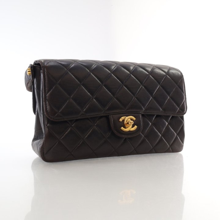 【一部予約販売中】 Vintage Sided Double Chanel Flap Luxe - Lambskin Black Bag バッグ