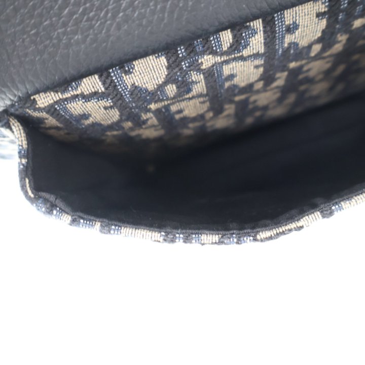 Christian Dior Blue Oblique Canvas Dior Saddle Bag | Yoogi's