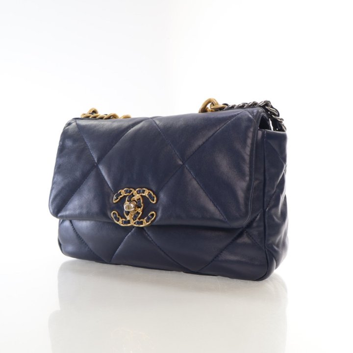 Chanel Medium Blue Lambskin 19 Flap Bag - Luxe Du Jour