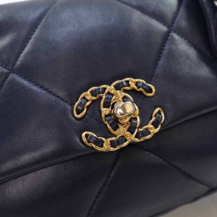 Chanel Medium Blue Lambskin 19 Flap Bag - Luxe Du Jour