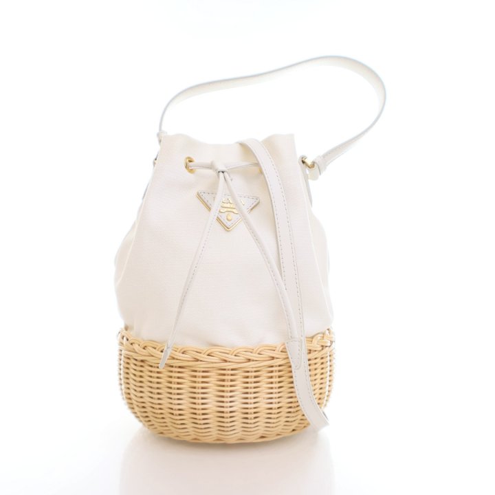 Prada Canvas Midollino Bucket Bag Luxe Du Jour