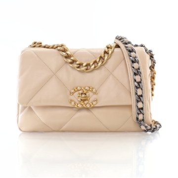 Chanel 19 Flap Small Beige Lambskin - Luxe Du Jour