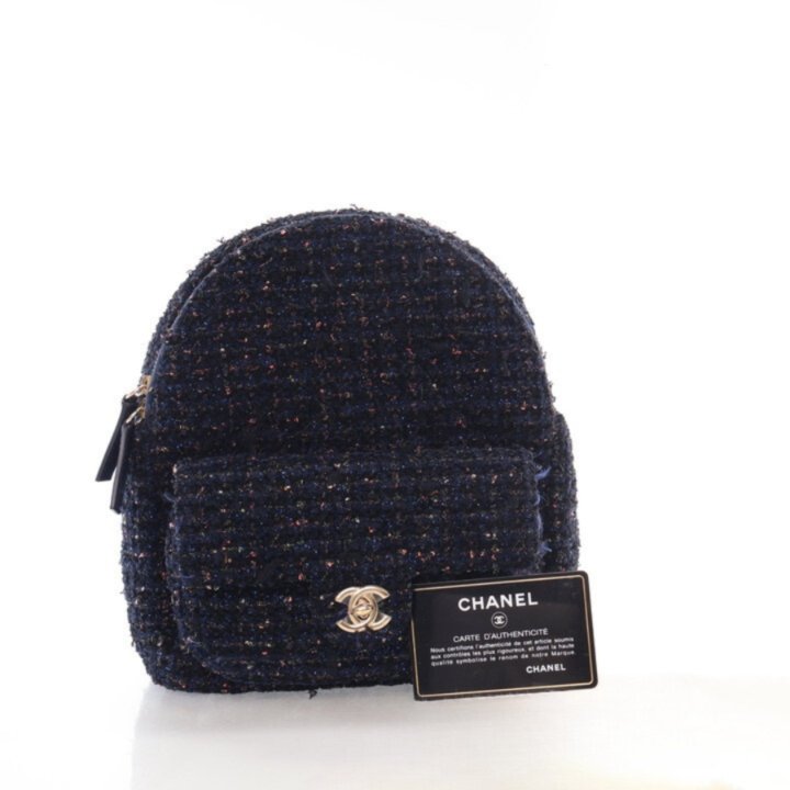 Chanel Fantasy Tweed Backpack Navy Blue - Luxe Du Jour display picture 1