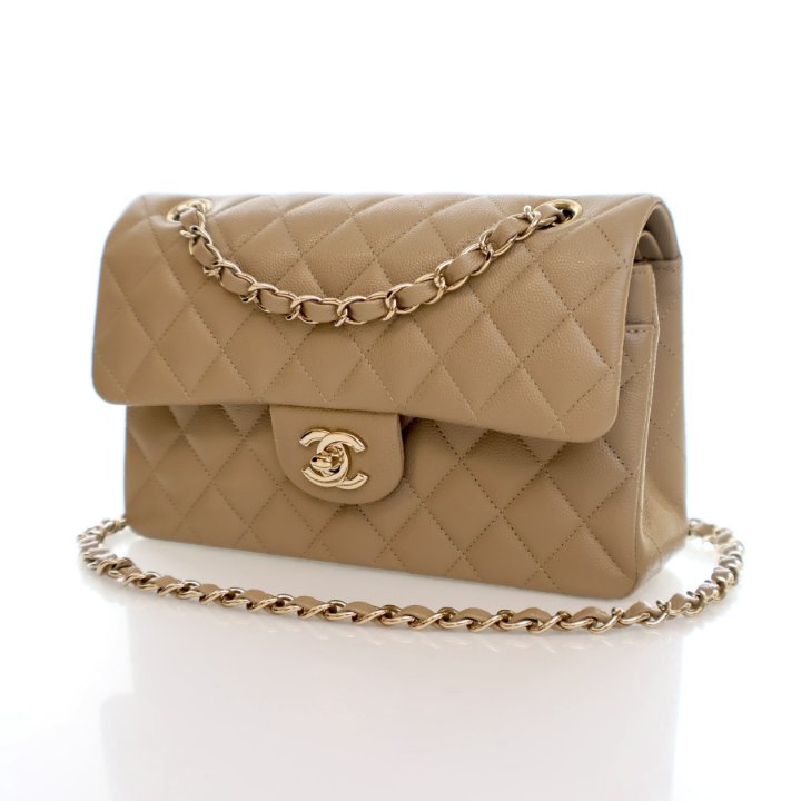 Double Flap Chanel Top Handle Bag Beige Top Handle Dark Beige Caramel  Chanel Flap Chanel Caramel Maxi