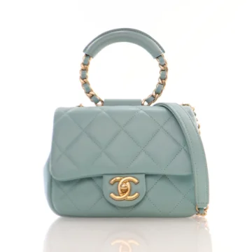 Chanel Mini Blue Lambskin In The Loop Flap Bag