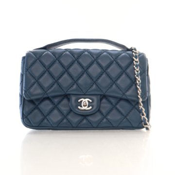 Chanel Medium Blue Lambskin Easy Carry Flap Bag - Luxe Du Jour
