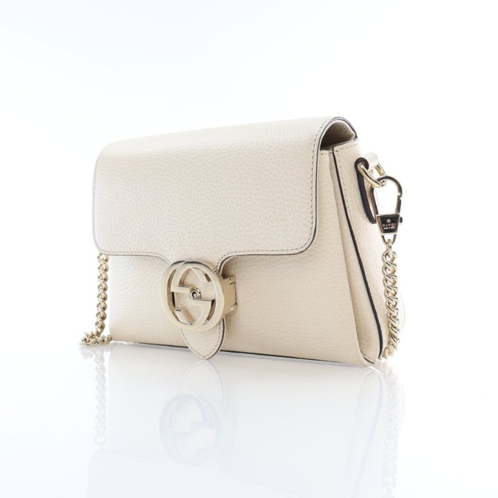 バッグ GUCCI L HANDLE LEATHER SHOULDER BAG black-leather-interlocking-