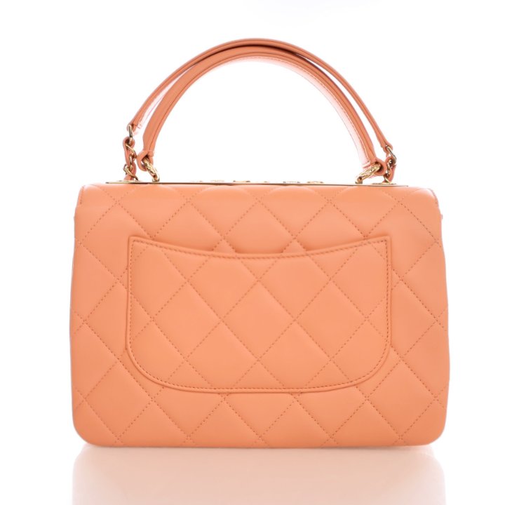 Chanel Small Orange Lambskin Trendy CC Top Handle Bag - Luxe